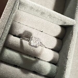 Pandora Square Sparkle Halo Ring